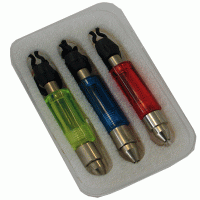 Fishing 3pc chain drop off bite indicators in plastic case x 3