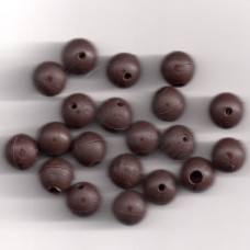 8mm SOFT RUBBER SHOCK BEADS FOR RIGS & STOPS MUD BROWN Pack of 20 approx (made in uk)