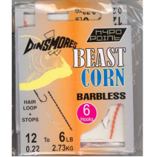 BEAST CORN SIZE 14 BARBLESS RIGS Pack of 6 DINSMORES