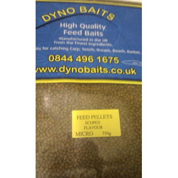 SCOPEX FLAVOUR FEEDER PELLETS ( micro ) ( DYNO BAITS ) 750g bag