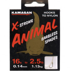 Kamasan Animal X Strong, Barbless Spade Hooks to Nylon LIGHT size 16 hook to 2.5lb line