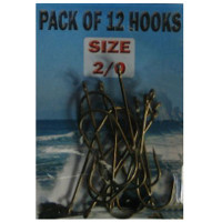 Eyed SEA Fishing Hooks Size 2-0 pack of 12