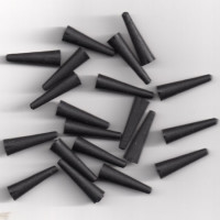 RUBBER TAIL CONES FITS CARP SAFETY LEAD CLIP ( BLACK ) Pack of 10 (made in uk)