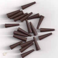 RUBBER TAIL CONES FITS CARP SAFETY LEAD CLIP ( MUD BROWN ) Pack of 20 (made in uk)