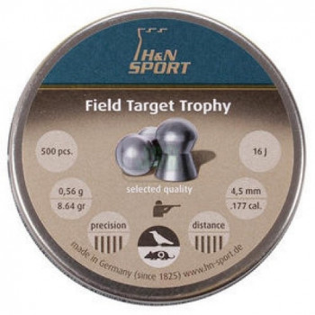 H&N Field Target Trophy Pellets 4.50mm .177 Calibre 8.64 grain Tin of 500