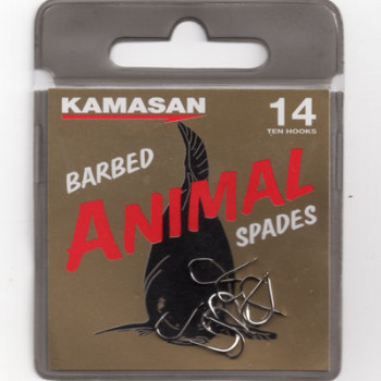 Kamasan Animal Barbed Spade End Hooks Size 16